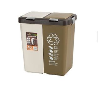 Recycling Plastic Molded Products , Indoor Colorful Trash Can With Lid